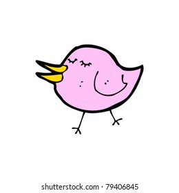 caricatura de pájaro rosa