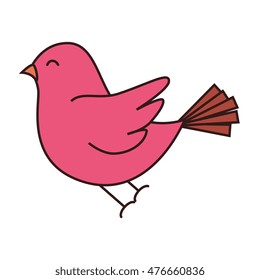 Pink Bird Flying Vector Illustration