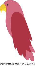 Pink bird, illustration, vector on white background.