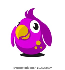 Pink bird on white background in vector in EPS8 format