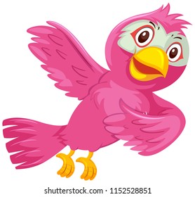 A pink bird on white background illustration