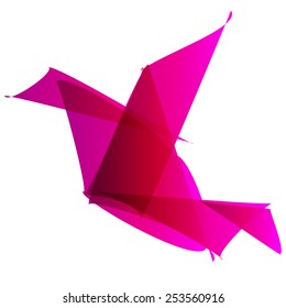 pink bird origami LOGO