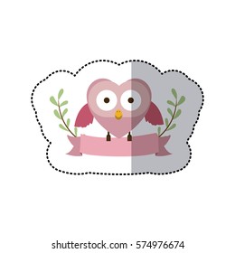 pink bird shaped heart icon image, vector illustration