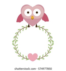 pink bird shaped heart icon image, vector illustration