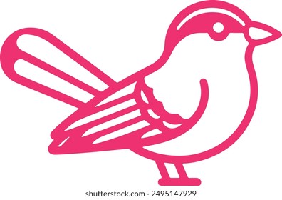 Pink bird vector art with a cute look