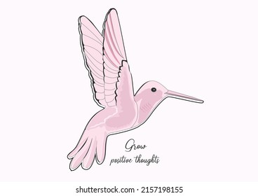 pink bird vector   design hand drawn