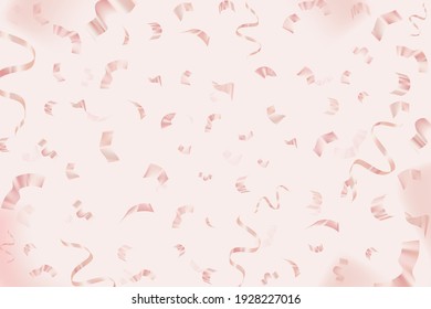 Pink birthday 3D rendering ribbons vector for greeting card background