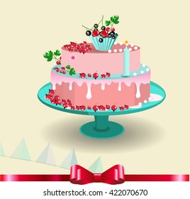 Pink birthday cake
