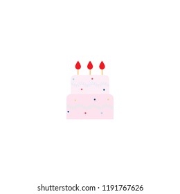 Pink birthday cake illustration