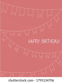 pink birthday card in vector illustration