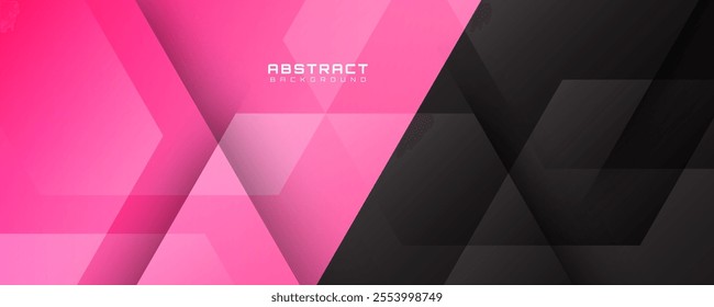 Pink black abstract background overlap layer on bright space with diagonal shape effect decoration. Modern graphic design element cutout style concept for web banner, flyer, card, or brochure cover