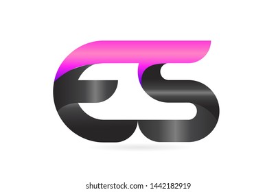 pink black alphabet letter ES E S combination logo design suitable for a company or business