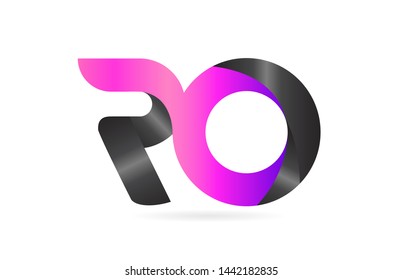 pink black alphabet letter RO R O combination logo design suitable for a company or business