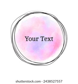 Pink Black Brush Circle Logo Template Vector 