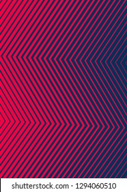 Pink black color. Linear background. Design elements. Curved sharp corners many streak created using Blend Tool. Poligonal lines. Guilloche. Vector illustration EPS 10. Creative band art