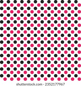 Pink and black dot pattern background. Polkadot. Dot background. Seamless pattern. for backdrop, decoration, Gift wrapping