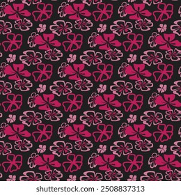 Diseño de patrón floral negro rosa
