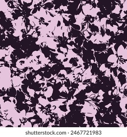 Pink black flower leaf paint grunge , Ethnicity botanical fashion colorful drawing beautiful textile ornamental ogee endless ornament seamless trendy endless pattern illustration stripe vector print