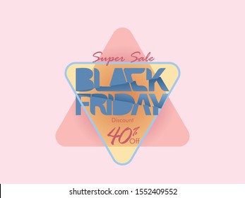 Pink Black Friday Triangle  Discount 40%