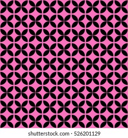 Pink and black geometric seamless pattern. Vector geometric cross background.