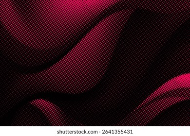 Pink, black gradient color halftone background pop art design. Comic book superhero dotted halftone texture