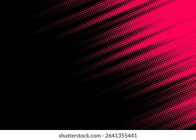 Pink, black gradient color halftone background pop art design. Comic book superhero dotted halftone texture