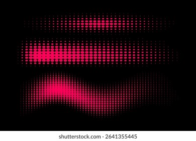 Pink, black gradient color halftone background pop art design. Comic book superhero dotted halftone texture.vector.