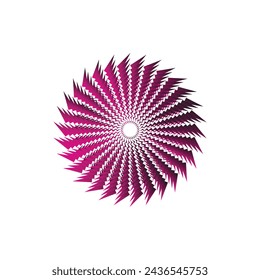 pink and black gradient Elegant ornamental mandala pattern graphic design element.