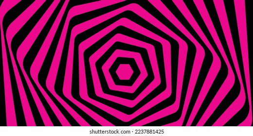Pink and black line wave background