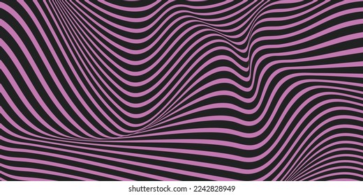 Fondo de onda de línea rosa y negra