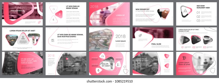 Pink and black marketing or research concept infographics set. Business design elements for presentation slide templates. Can be used for annual report, advertising, flyer layout and banner design.