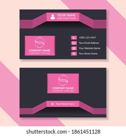 Pink and black modern and creative business card template