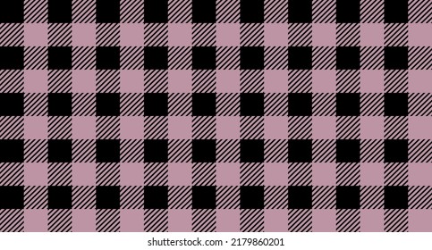 Pink And Black Plaid Pattern Vector Background, Tartan Fabric Texture