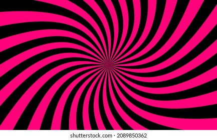 Pink black rays background in retro style. Vector.	