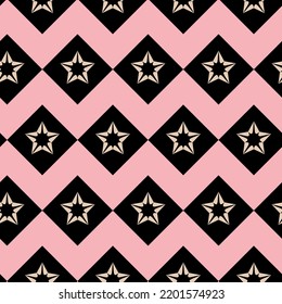 Cosmos estelares de patrón sin costura de color negro rosa, fondo decorativo para papel textil y de envoltura