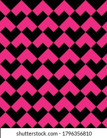 Pink black square heart repeating pattern