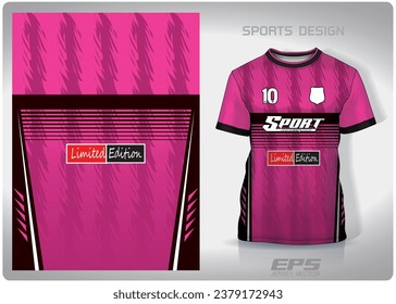 pink black straight grass pattern design, illustration, textile background for sports t-shirt, football jersey shirt mockup for football club. consistent front view