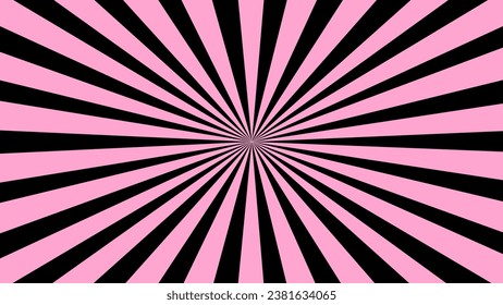 Pink and black sunburst background
