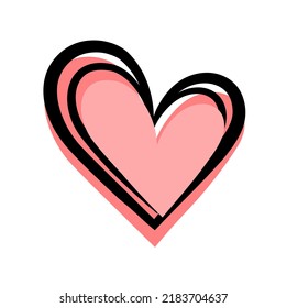 Pink black vector heart shape stencil outline silhouette drawing.Love symbol.Wedding icon.Decor.Valentine's day.Card.Plotter cut.Laser cutting.Gift.Passion.Vinyl wall sticker decal.T shirt print.DIY