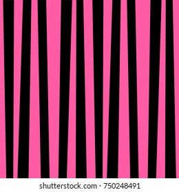 Pink and black vertical striped background. Cute pattern. Vintage retro stripes design. Creative vertical banner. Vector illustration for design, card, poster.