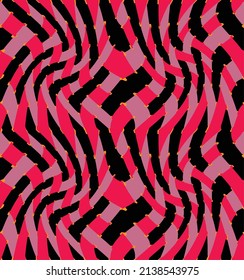 El tigre de tejido negro rosa parece un patrón de tela sin costura, bolsa de vestir de envolver papel