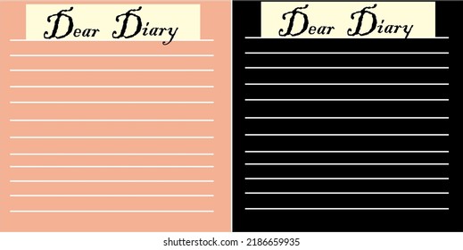 PINK AND BLACK WHITE DIARY BOOK PAPER