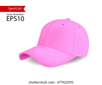 pink blank Baseball cup for printing.Vector sportswear and uniform
