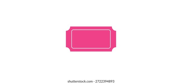 Pink Blank Event Ticket Template with Rounded Corners