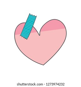 Pink blank heart sticky note paper