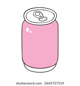Pink blank soda can illustration isolated vector
