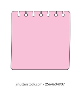 Pink blank sticky note paper reminder isolated vector illustration