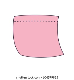 Pink blank sticky note paper reminder isolated.