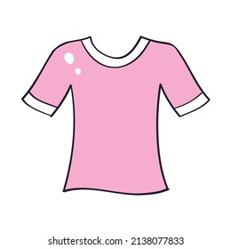 Pink blank t shirt isolated vector illustration