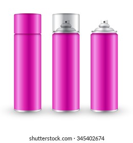 Pink Blank Template Spray Bottle : Vector Illustration